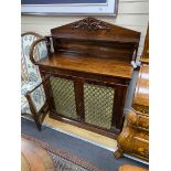 An early Victorian rosewood chiffonier, width 107cm, depth 42cm, height 132cm