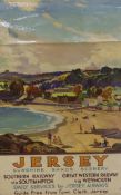 Leonard Richmond (1889-1965), lithographic poster, 'Jersey; Sunshine, Sands, Scenery', 1937, 101.5 x