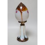 An Aldo Nason Murano glass lamp and shade, 37cm tall