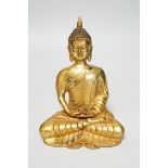 A South East Asian gilt bronze figure of Buddha, 16cm high