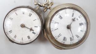 A George III silver pair cased keywind verge pocket watch by Sam King of Salop and one other