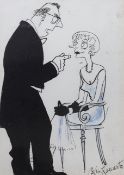 Osbert Lancaster (1908-1986), ink and blue chalk, 'Let us not forget, Lady Littlehampton, that