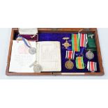 Miscellaneous medals, three stick pins, two George III indentures