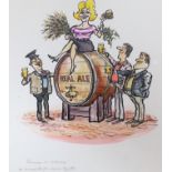 William Hewison (1925-2002), original signed cartoon, 'Real Ale', inscribed 'Decoration for In