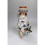 An Imari palette porcelain urn (lacking cover), 30cm high