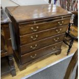 A small George III mahogany four drawer chest with brushing slide, width 86cm, depth 49cm, height