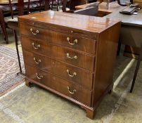 A George III style banded mahogany chest with brushing slide, width 92cm, depth 49cm, height 86cm