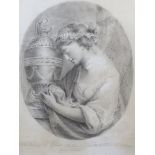 After Maria Anna Angelica Kauffmann (1741-1807), ink and watercolour on paper, In memory of