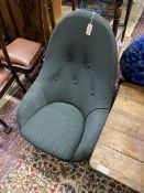 A mid century upholstered egg chair, width 72cm, depth 76cm, height 96cm