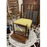A Regency mahogany bow front toilet mirror and a George III dining chair