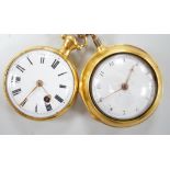 Two 19th century gilt metal pocket watches including pair cased by Cooper & Hedge of Colchester