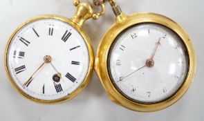 Two 19th century gilt metal pocket watches including pair cased by Cooper & Hedge of Colchester