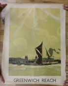 Charles Pears (1873-1958), three lithographic posters, 'Greenwich Reach', 'London's Dockland' and '