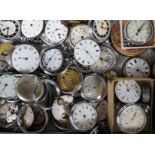 A quantity of assorted watch parts, movements, including Ingersoll, Smiths, Leonidas, etc.