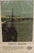 Charles Pears (1873-1958), lithographic poster, 'King's Reach', printed by Johnson, Riddle & Co.