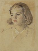 Frederick Beaumont, pastel, Portrait of Evelyn Anne c.1942, signed, 45 x 34cm