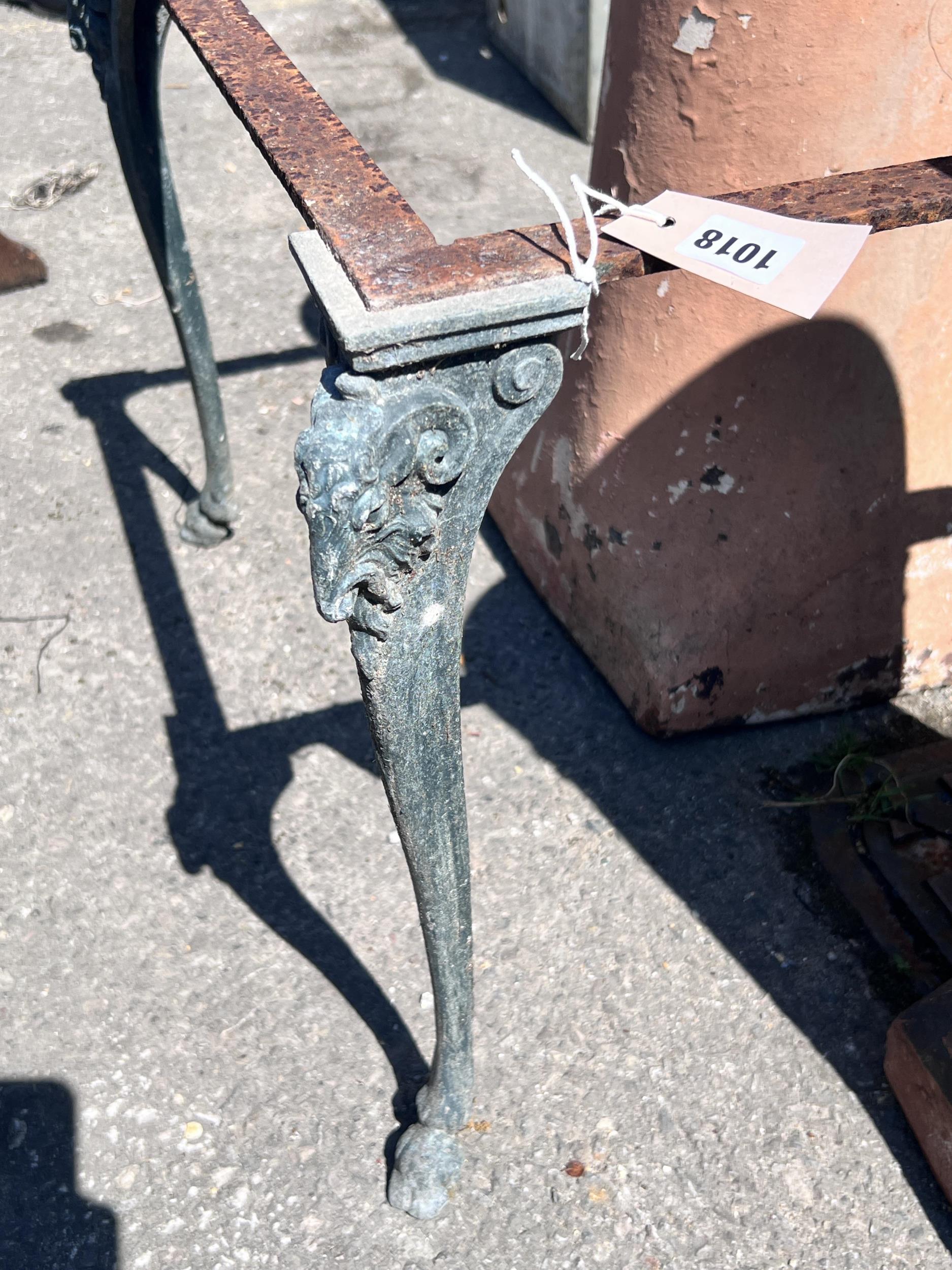 Two terracotta chimney pots, height 77cm, together with a square metal table frame - Image 4 of 8