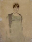 G.A. Siddons (19th C.), pastel, Three quarter length portrait of a lady, signed, 35 x 27cm
