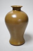 A Chinese tea dust glazed meiping, 18cm