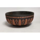 A Wedgwood black and terracotta jasper bowl, 25.5cm diameter