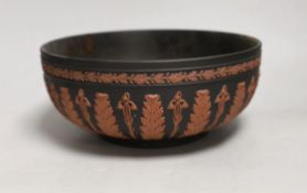 A Wedgwood black and terracotta jasper bowl, 25.5cm diameter