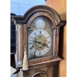 A Queen Anne revival walnut grandmother clock, height 170cm