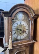 A Queen Anne revival walnut grandmother clock, height 170cm