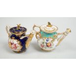 Toy porcelain. Two English rosewater sprinklers, c.1820, possibly Coalport, each modelled in the