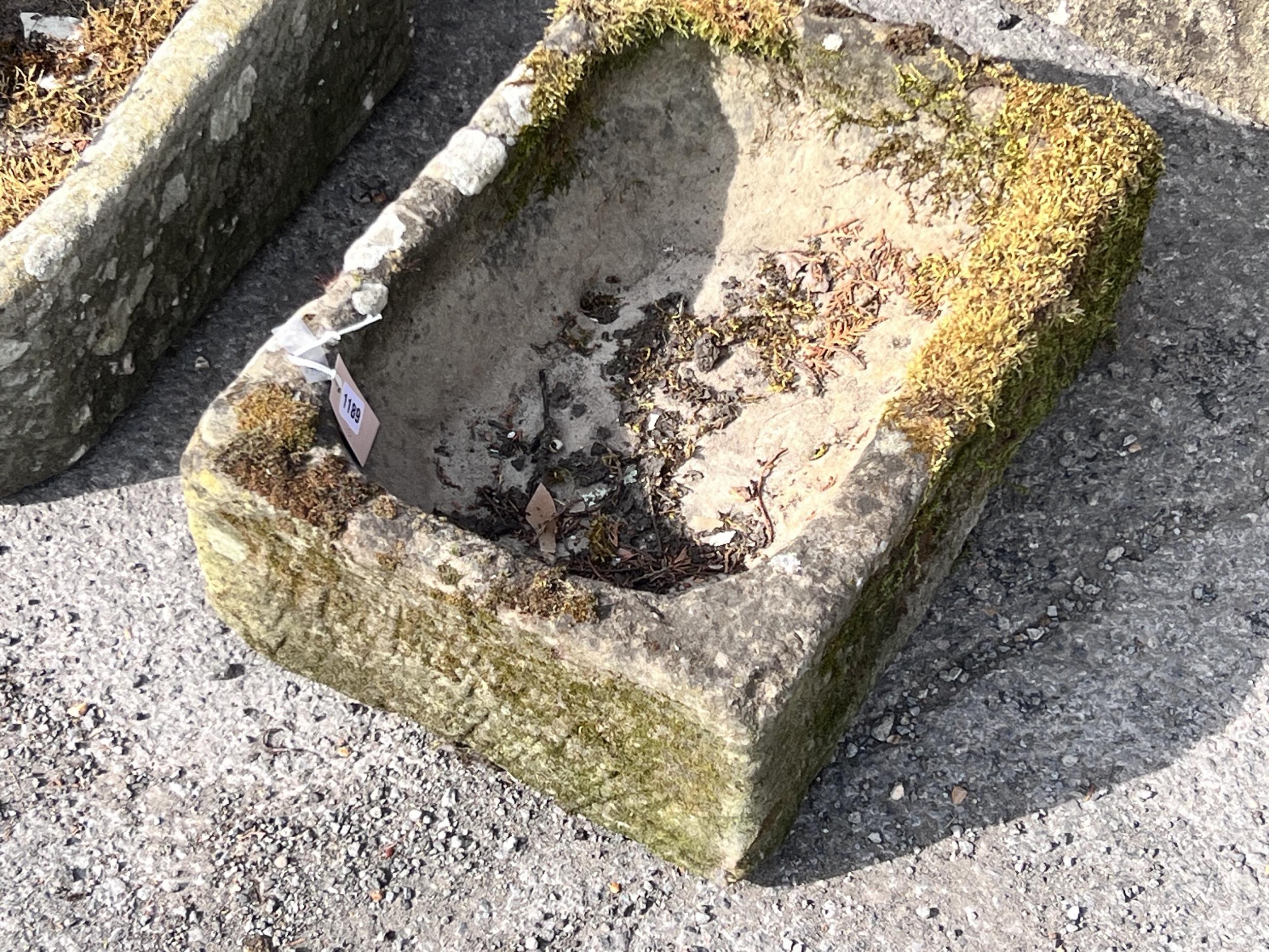 A stone trough, length 56cm, height 39cm - Image 2 of 2