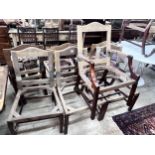 A set of eight George III style mahogany chair frames (6 + 2 carvers)