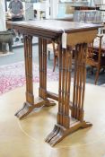 A quartetto of Edwardian rectangular mahogany tea tables, width 49cm, depth 45cm, height 69cm