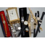 A modern brass cased carriage timepiece and a quantity of assorted lady's and gentleman's modern