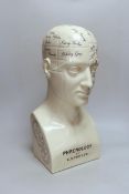 A large Phrenology bust, inscribed L.N. Fowler, 44cm