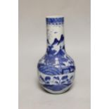 A Chinese blue and white baluster vase, 25cm high (a.f.)