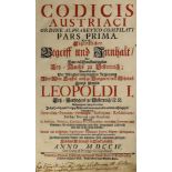 ° ° Codicis Austriaci, published 1704, one volume