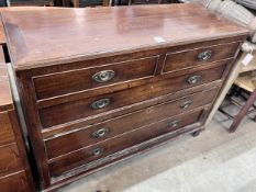 A George III mahogany five drawer chest, width 121cm, depth 45cm, height 92cm