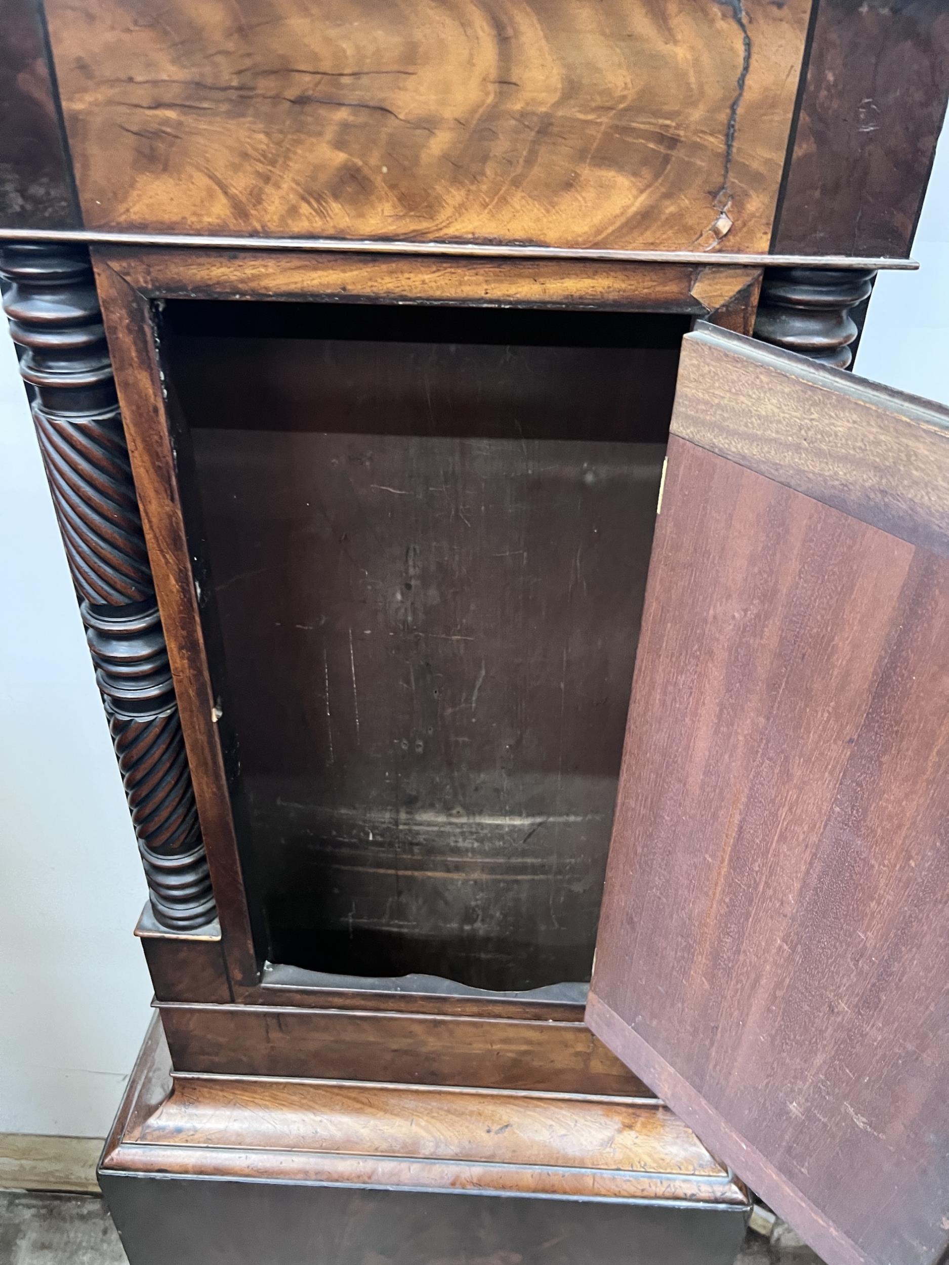 An early Victorian mahogany eight day longcase clock, marked Newport, height 227cm - Image 6 of 7