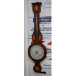 A mahogany shell inlaid barometer, 92cm high