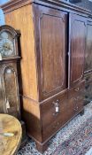 A George III mahogany linen press, width 130cm, depth 64cm, height 199cm