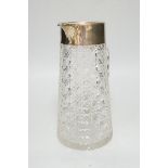An Edwardian silver mounted cut glass lemonade jug, Alexander Clark Manufacturing Co, Birmingham,