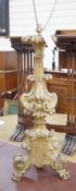 An Italian giltwood torchere, converted to a table lamp, 68cm high (not including light fitting)