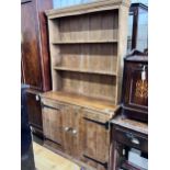 A Victorian style pine dresser, width 113cm, depth 44cm, height 195cm