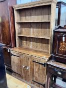 A Victorian style pine dresser, width 113cm, depth 44cm, height 195cm