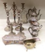 A quantity of silver plated wares