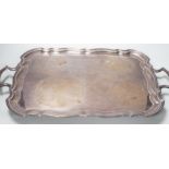 A silver plated two handled tray, 56cm wide
