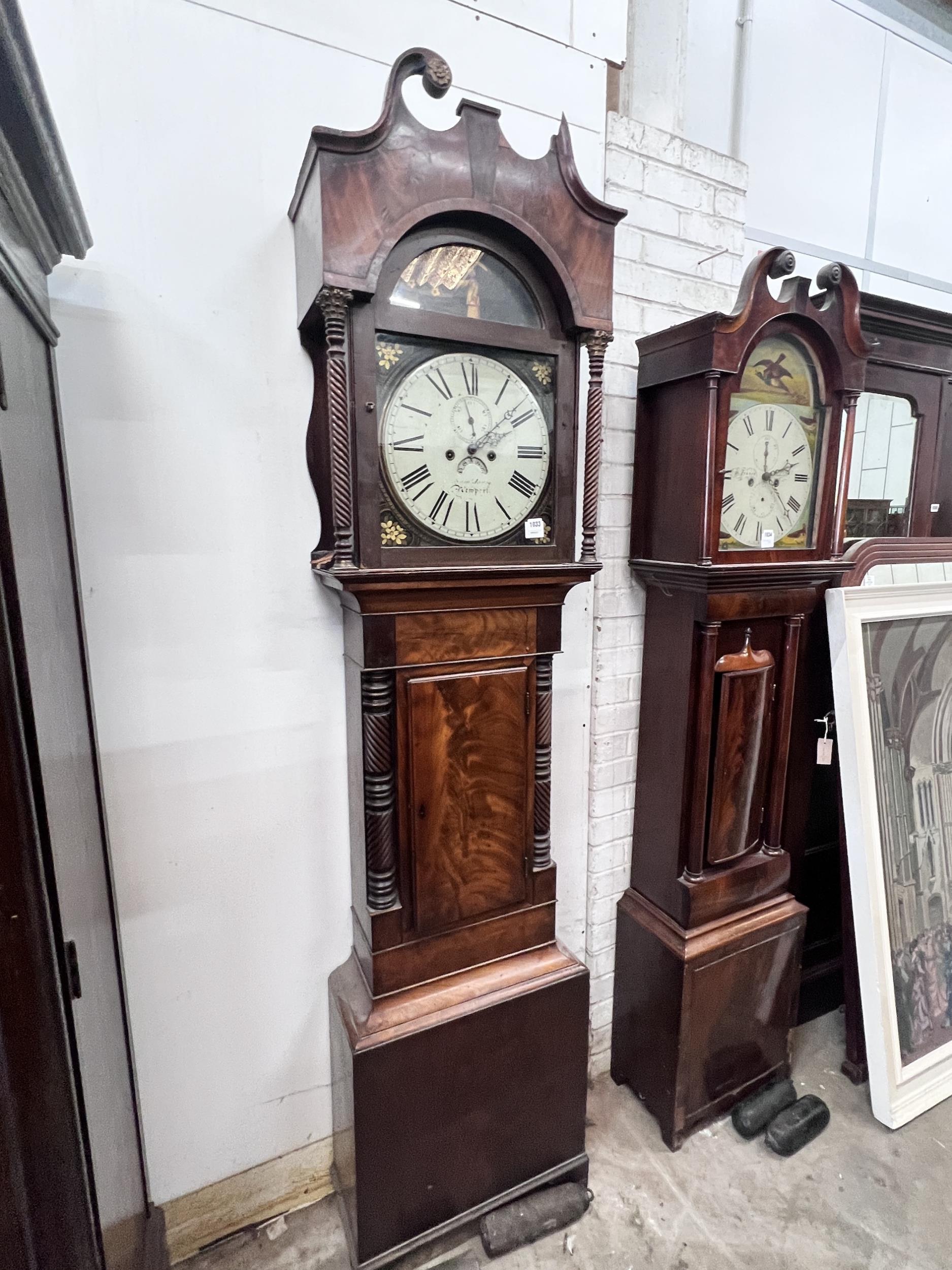 An early Victorian mahogany eight day longcase clock, marked Newport, height 227cm - Image 5 of 7