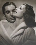 A photograph of the actors Tyrone Power & Lorretta Young, numbered 18/190, signed Hurrell