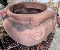 A Compton terracotta garden urn, width 60cm, depth 64cm, height 48cm