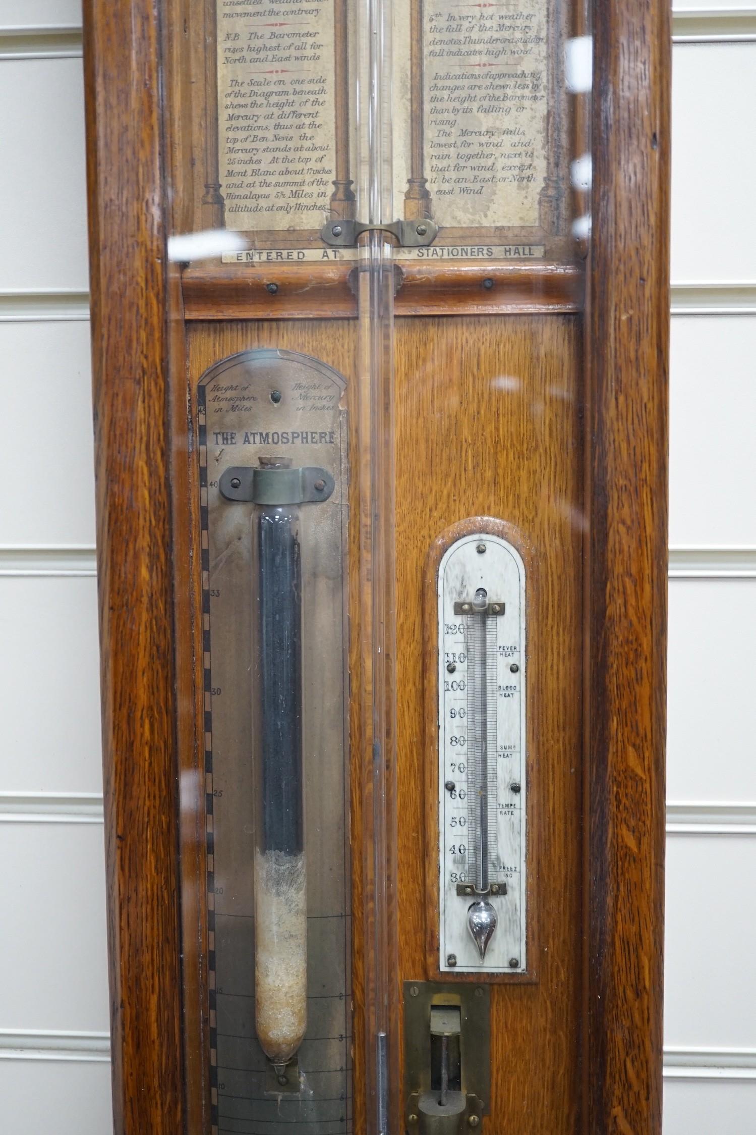 An Admiral Fitzroy oak cased barometer, 117cm Ivory submission reference: LDTFPXB1 - Image 4 of 5