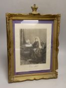 A Victoria R gilt painted framed photograph, 20cm x 30cm